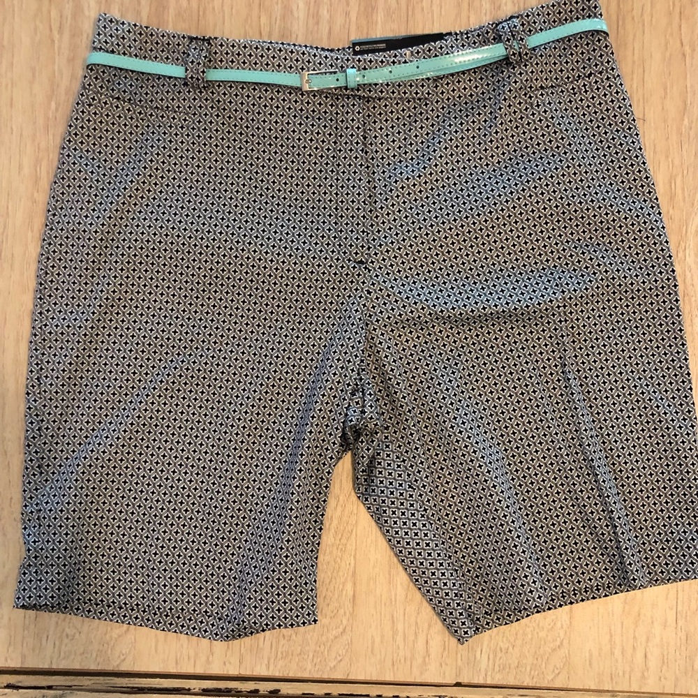 Bermuda Shorts - Patterned Black and White